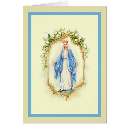 Our Lady of Grace Virgin Mary Flowers Cards (Front)
