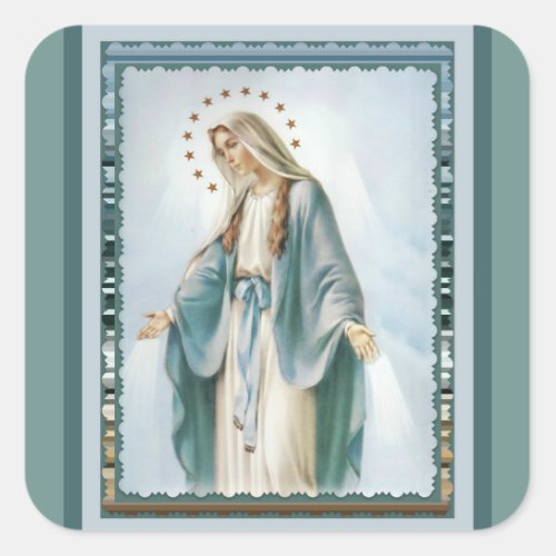 Our Lady of Grace Virgin Mary Square Sticker