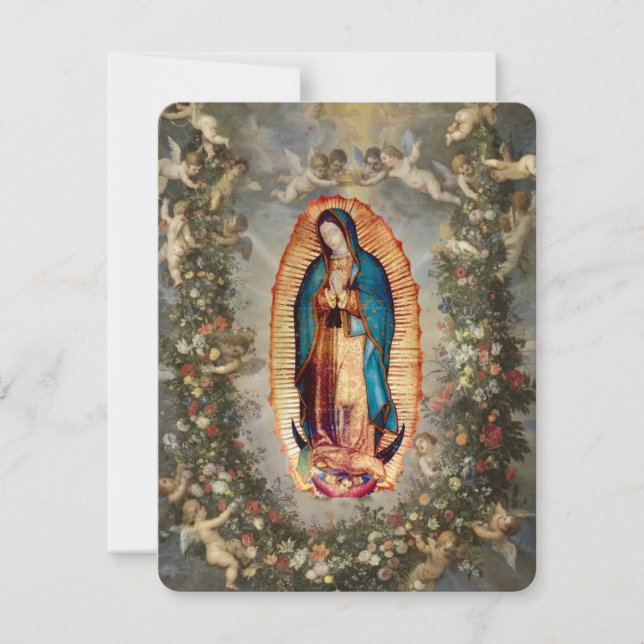 Our Lady of GuaCatholic Funeral Memorial Holy Card (Front)