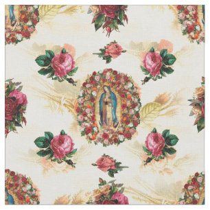 Our Lady of Guadalue Rose Potpourri Fabric