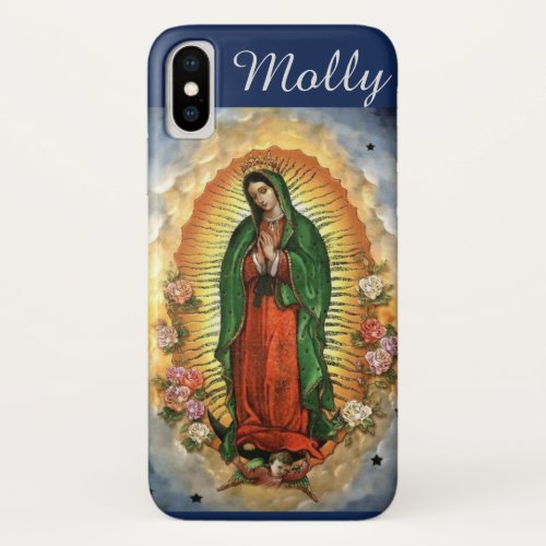 Our Lady of Guadalupe Angels Custom Name iPhone XS Case