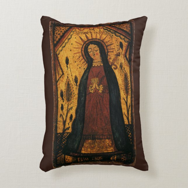 Our Lady of Guadalupe by Pedro Antonio Fresquis Accent Pillow (Front(Vertical))
