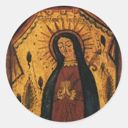 Our Lady of Guadalupe by Pedro Antonio Fresquis Classic Round Sticker