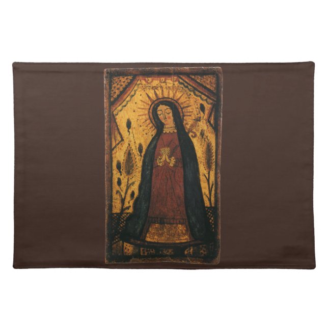 Our Lady of Guadalupe by Pedro Antonio Fresquis Cloth Placemat (Front)