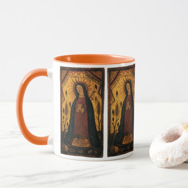 Our Lady of Guadalupe by Pedro Antonio Fresquis Mug (With Donut)