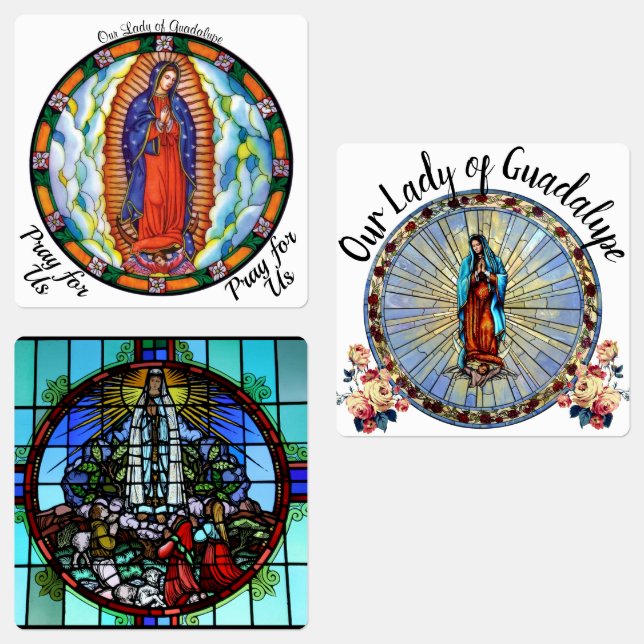 Our Lady of Guadalupe Car Window Waterproof 15 Labels (Group)