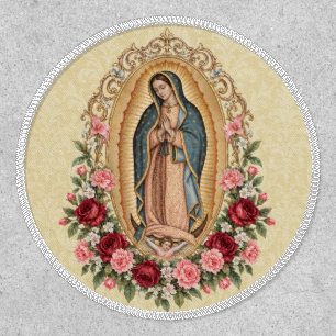 Our Lady of Guadalupe Catholic Floral Roses Patch