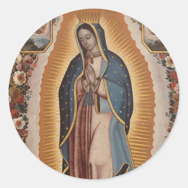 Our Lady of Guadalupe Catholic Mexico Classic Round Sticker | Zazzle
