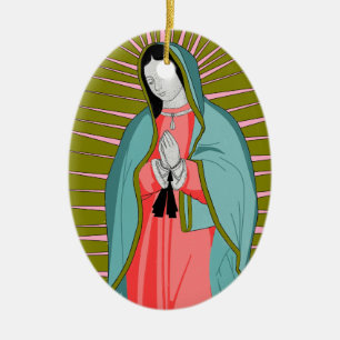 our lady of guadalupe ceramic ornament