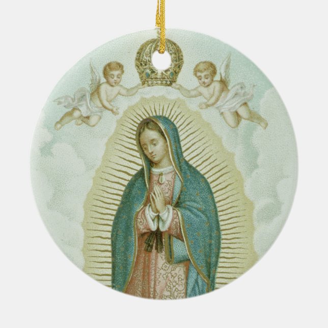Our Lady Of Guadalupe Ceramic Ornament (Back)