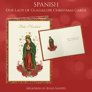 Our Lady of Guadalupe Christmas Pointsettia Holiday Card