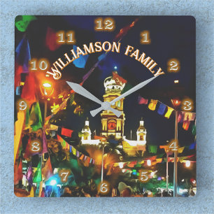 Our Lady of Guadalupe Church PV-190130 Family Square Wall Clock