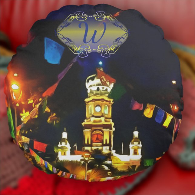 Our Lady of Guadalupe Church PV-190130 Round Pillow (Creator Uploaded)