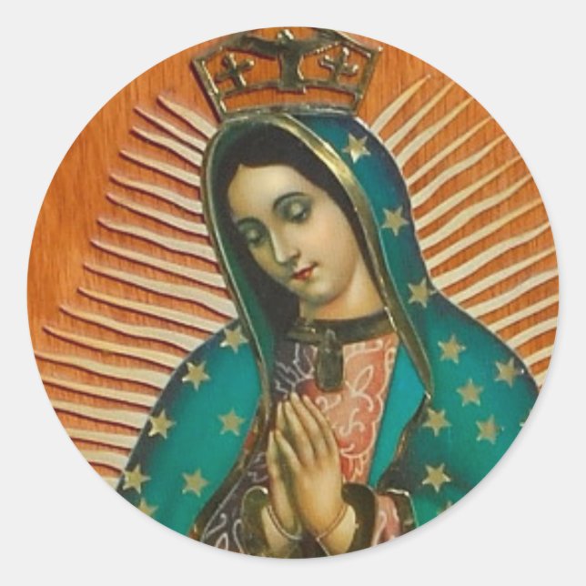 OUR LADY OF GUADALUPE CLASSIC ROUND STICKER (Front)