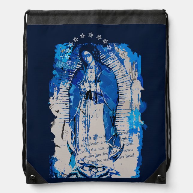 Our Lady of Guadalupe Collage  Drawstring Bag (Front)