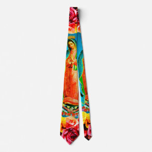 Our Lady of Guadalupe Colorful Mens Neck Tie