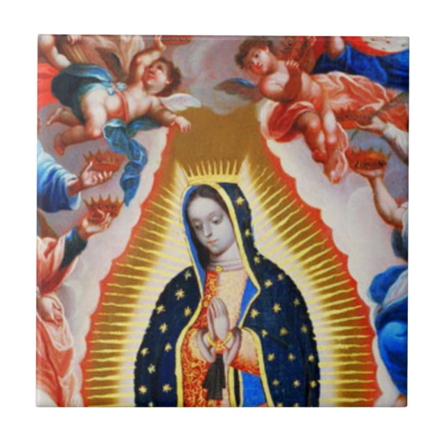 Our Lady of Guadalupe Crowning Ceramic Tile (Front)