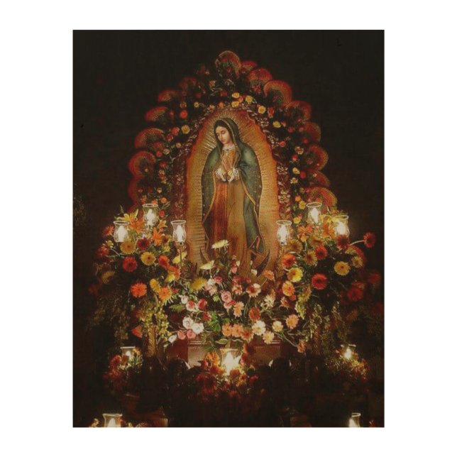 Our Lady of Guadalupe Devotional Image Wood Wall Art (Front)