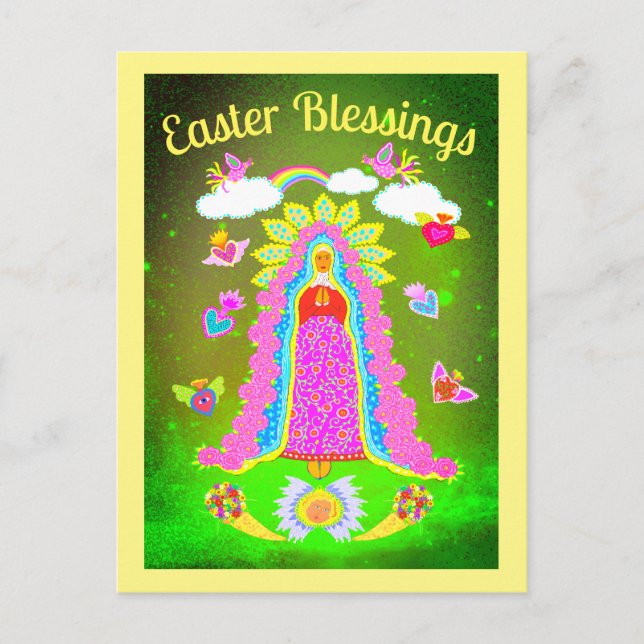 Our Lady Of Guadalupe Easter Blessings Postcard (Front)