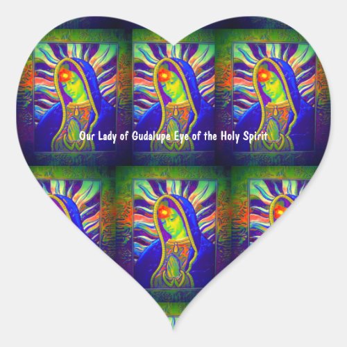 Our Lady of Guadalupe Eye Of The Holy Spirit Heart Sticker
