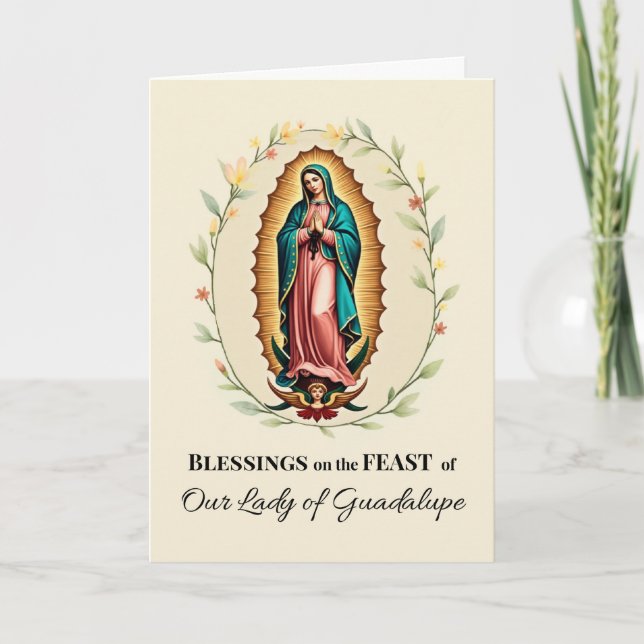 Our Lady of Guadalupe Feast Day Blessings Mary Card (Front)