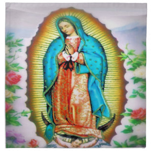 Our Lady of Guadalupe Floral Cloth Napkin