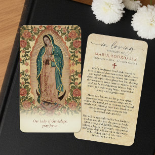 Our Lady of Guadalupe Floral Memorial Prayer Cards