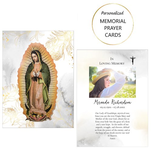 Our Lady of Guadalupe Funeral Memorial Prayer Card