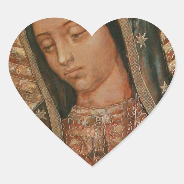 our lady of guadalupe heart sticker (Front)