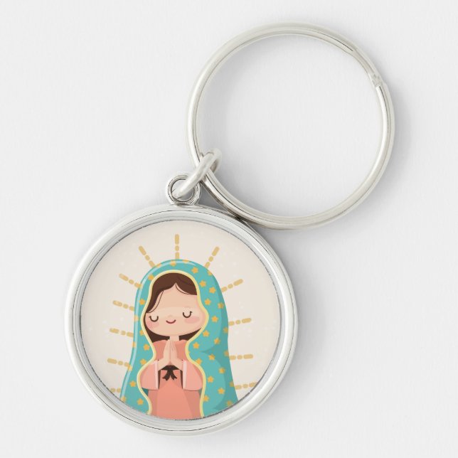 Our Lady of Guadalupe Kawaii Style Keychain (Front)