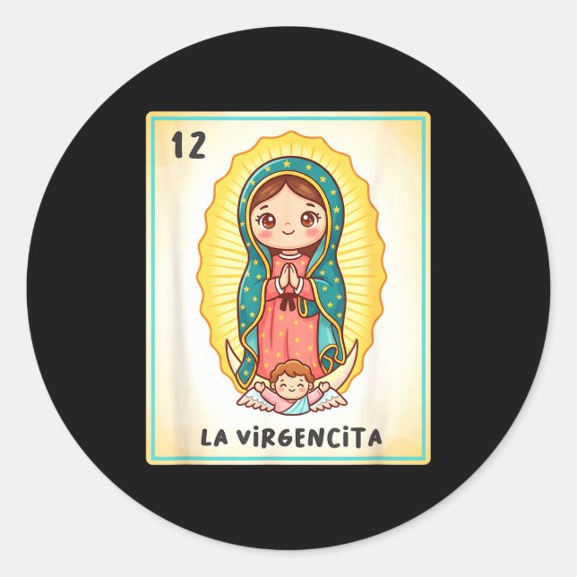 Our Lady Of Guadalupe La Virgencita Mexico For Kid Classic Round Sticker (Front)