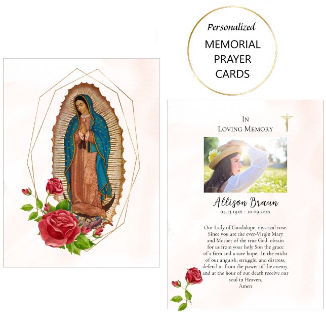 Our Lady of Guadalupe Memorial Photo Prayer Card (Creator Uploaded)