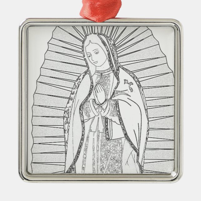 our lady of guadalupe metal ornament (Front)