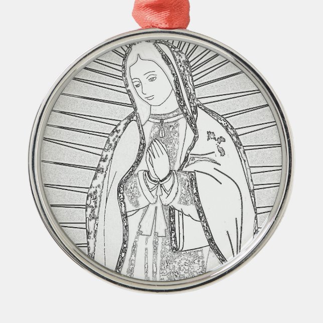 our lady of guadalupe metal ornament (Front)