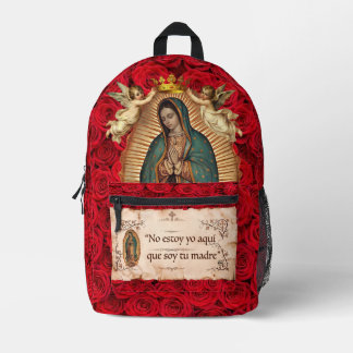 Our Lady of Guadalupe Mexican Catholic Roses Printed Backpack