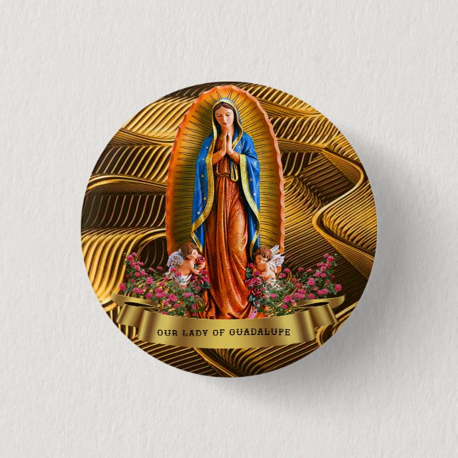 Our Lady of Guadalupe Mexico Button (Front)