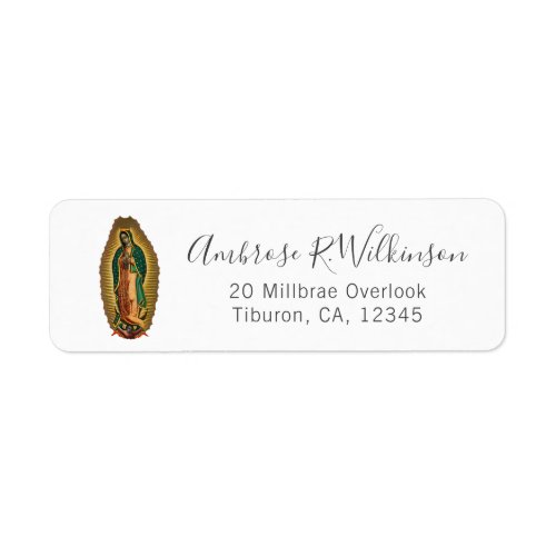 Our Lady of Guadalupe Miraculous Mexican Hispanic  Label