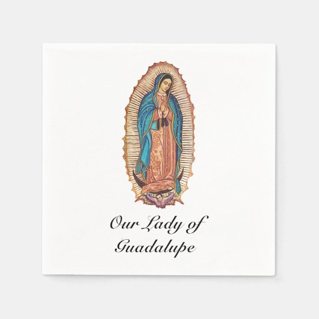 Our Lady of Guadalupe Miraculous Tilma Fine Art Napkins (Front)