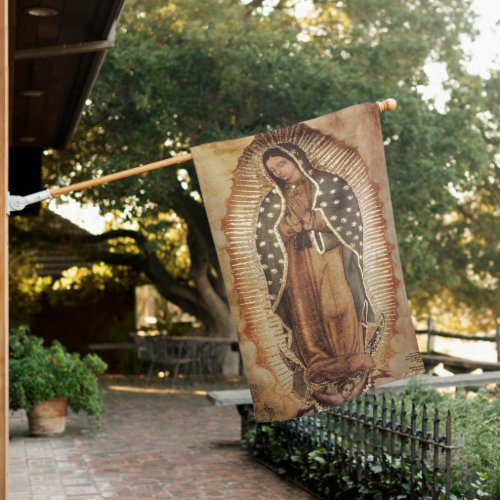 Our Lady Of Guadalupe Mother Mary House Flag