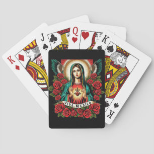 Our Lady of Guadalupe Mother Mary Viva Mexico art Poker Cards