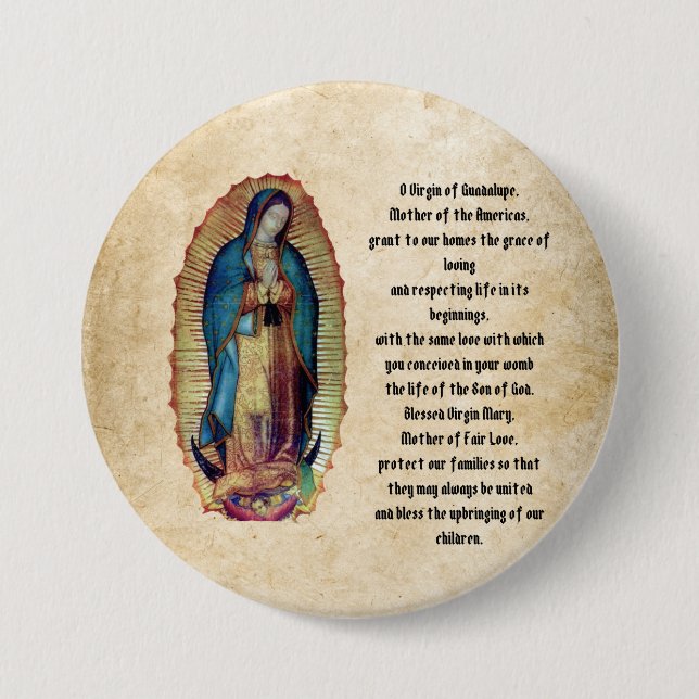 Our Lady of Guadalupe, Nuestra Señora de Guadalupe Button (Front)