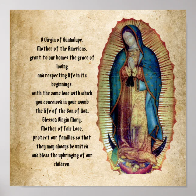 Our Lady of Guadalupe, Nuestra Señora de Guadalupe Poster | Zazzle