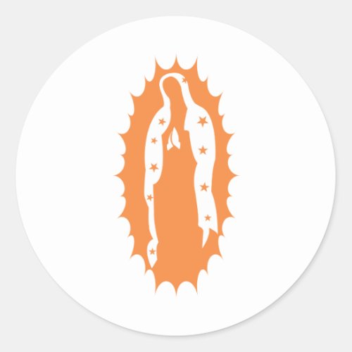our lady of guadalupe orange classic round sticker