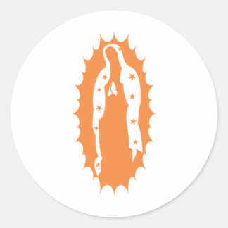 our lady of guadalupe orange classic round sticker