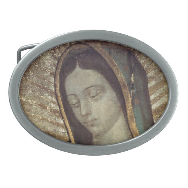 OUR LADY OF GUADALUPE OVAL BELT BUCKLE (Front)