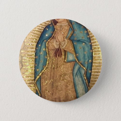 Our Lady Of Guadalupe Painting Button