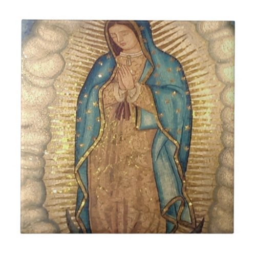 Our Lady Of Guadalupe Painting Ceramic Tile