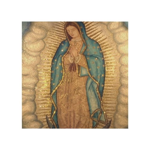 Our Lady Of Guadalupe Painting Wood Wall Art