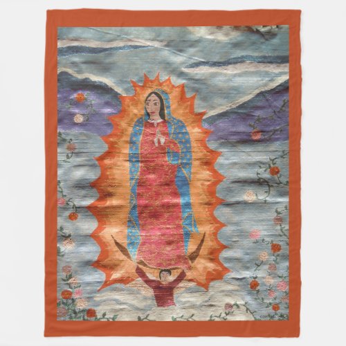 Our Lady of Guadalupe Papyrus Version Fleece Blanket