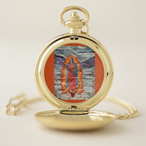 Our Lady of Guadalupe Papyrus Version Pocket Watch